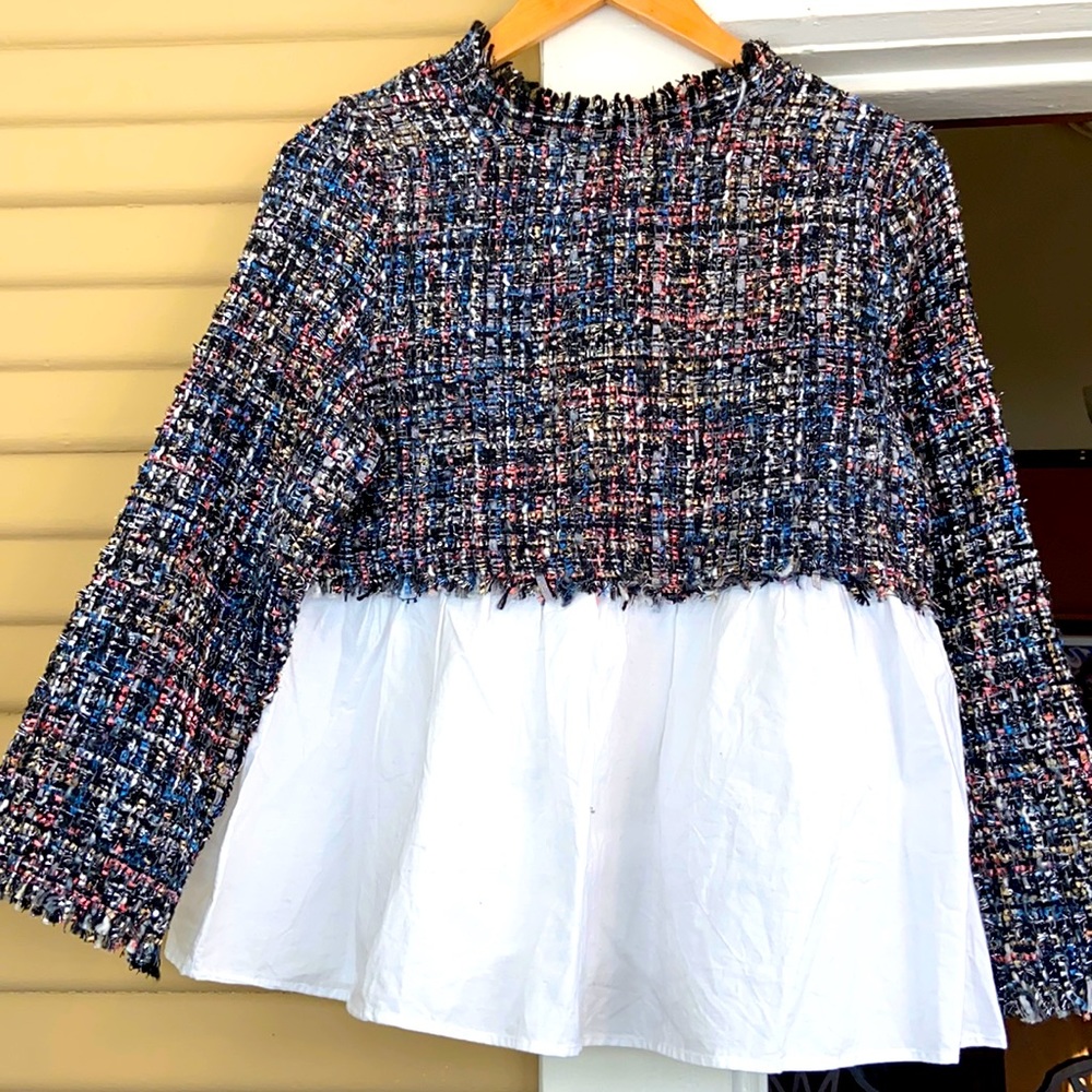TWEED STYLE  TOP BLACK MULTICOLORED SMALL